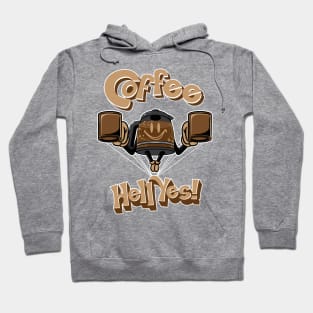 Coffee? Hell Yes! Flying Coffee Pot Hoodie